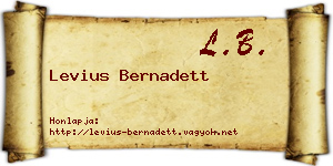 Levius Bernadett névjegykártya